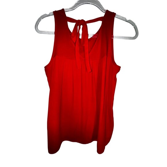 Ann Taylor‎ Loft Red Sleeveless Womens Tank Top With Back Tie Detail Size Medium - Picture 2 of 4
